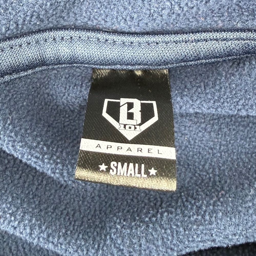 Baseball 101 Apparel Mens S BSBL SZN Short Sleeve Hoodie Navy Blue Performance - Picture 3 of 8